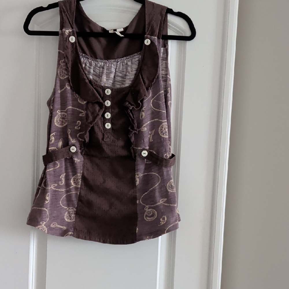 Chic Brown Ruffled Blouse